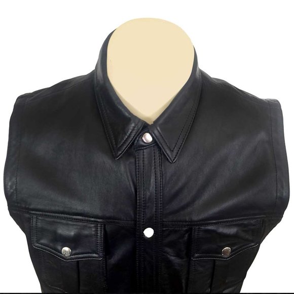 Kookie Leather Vest 2 Pocket Snaps - Picture 9 of 14